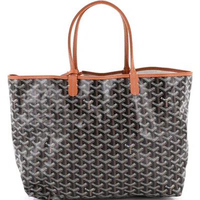 Pre-owned Goyard  Goyard Saint Louis Tote Coated Canvas Pm In Black