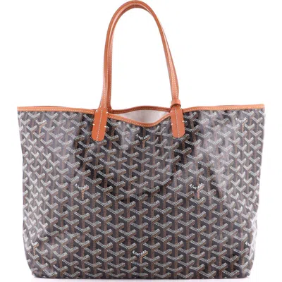 Pre-owned Goyard  Goyard Saint Louis Tote Coated Canvas Pm In Gray