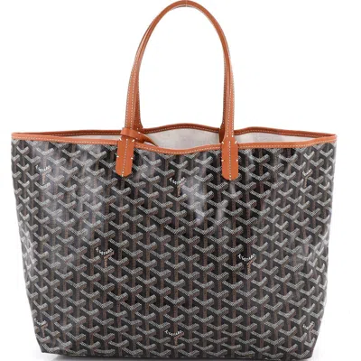 Pre-owned Goyard  Goyard Saint Louis Tote Coated Canvas Pm In Brown