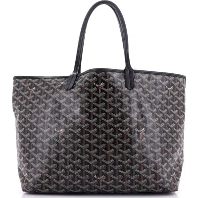 Pre-owned Goyard  Goyard Saint Louis Tote Coated Canvas Pm In Gray
