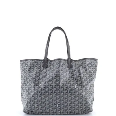 Pre-owned Goyard  Goyard Saint Louis Tote Coated Canvas Pm In Gray