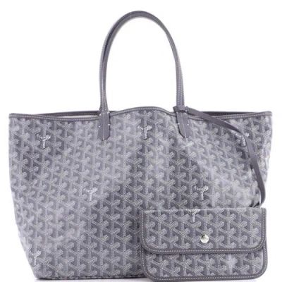 Pre-owned Goyard  Goyard Saint Louis Tote Coated Canvas Pm In Gray
