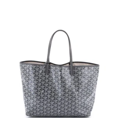 Pre-owned Goyard  Goyard Saint Louis Tote Coated Canvas Pm In Gray