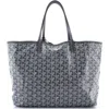 Pre-owned Goyard  Goyard Saint Louis Tote Coated Canvas Pm In Gray