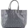 Pre-owned Goyard  Goyard Saint Louis Tote Coated Canvas Pm In Gray