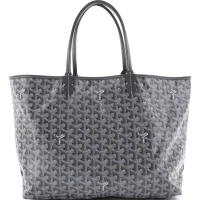 Pre-owned Goyard  Goyard Saint Louis Tote Coated Canvas Pm In Gray