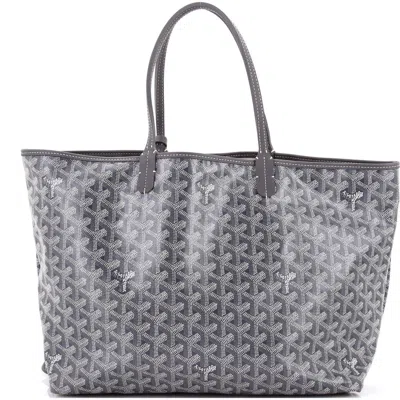 Pre-owned Goyard  Goyard Saint Louis Tote Coated Canvas Pm In Gray