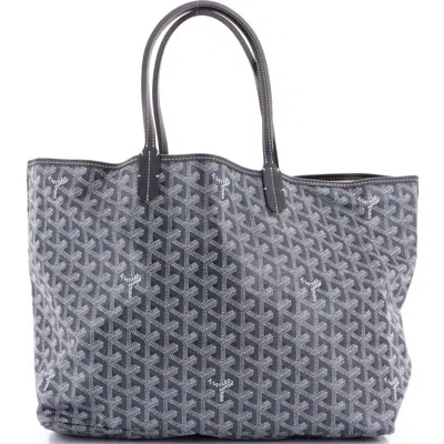 Pre-owned Goyard  Goyard Saint Louis Tote Coated Canvas Pm In Gray
