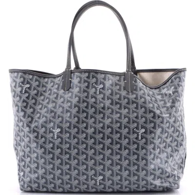 Pre-owned Goyard  Goyard Saint Louis Tote Coated Canvas Pm In Gray