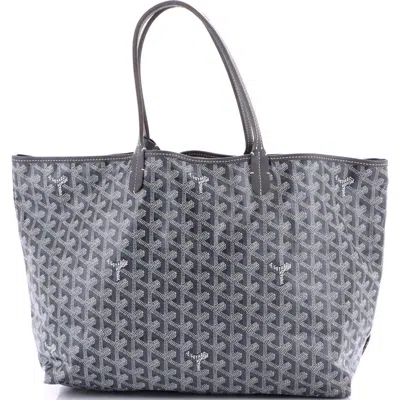 Pre-owned Goyard  Goyard Saint Louis Tote Coated Canvas Pm In Gray