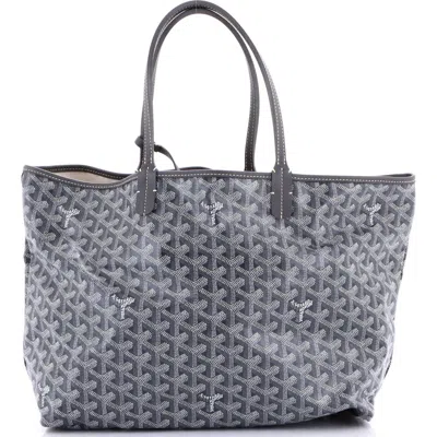 Pre-owned Goyard  Goyard Saint Louis Tote Coated Canvas Pm In White