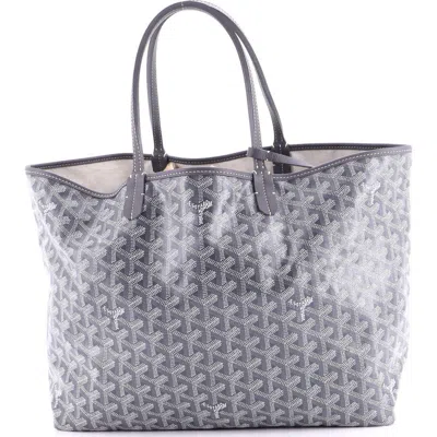 Pre-owned Goyard  Goyard Saint Louis Tote Coated Canvas Pm In Gray