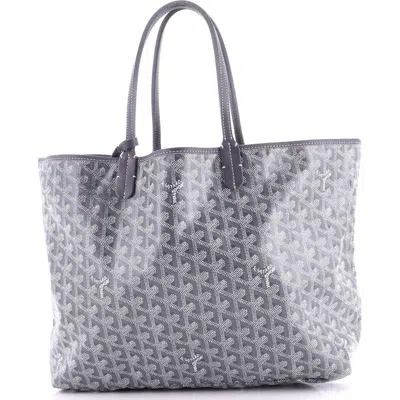 Pre-owned Goyard  Goyard Saint Louis Tote Coated Canvas Pm In Gray