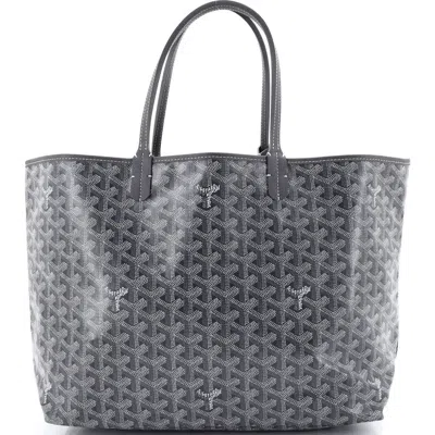 Pre-owned Goyard  Goyard Saint Louis Tote Coated Canvas Pm In Gray