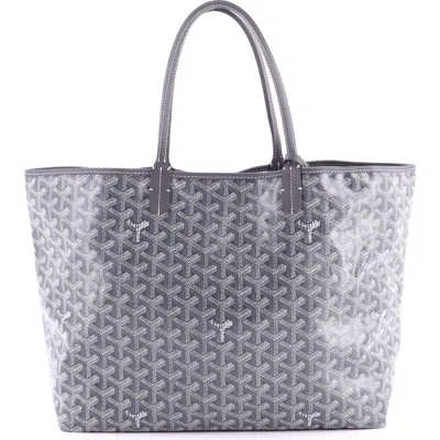 Pre-owned Goyard  Goyard Saint Louis Tote Coated Canvas Pm In Gray