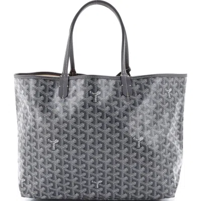 Pre-owned Goyard  Goyard Saint Louis Tote Coated Canvas Pm In Gray