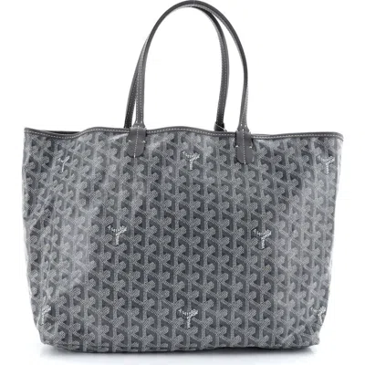 Pre-owned Goyard  Goyard Saint Louis Tote Coated Canvas Pm In Gray