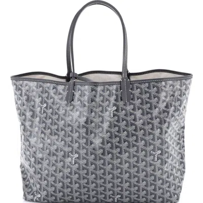 Pre-owned Goyard  Goyard Saint Louis Tote Coated Canvas Pm In Gray