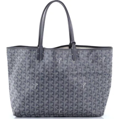 Pre-owned Goyard  Goyard Saint Louis Tote Coated Canvas Pm In Gray