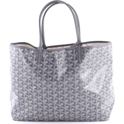 Pre-owned Goyard  Goyard Saint Louis Tote Coated Canvas Pm In Gray