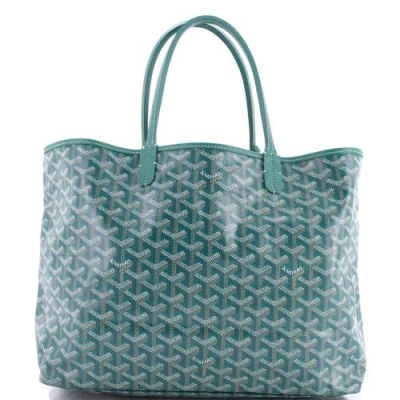 Pre-owned Goyard  Goyard Saint Louis Tote Coated Canvas Pm In Green