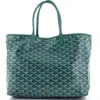 Pre-owned Goyard  Goyard Saint Louis Tote Coated Canvas Pm In Green