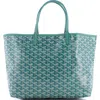 Pre-owned Goyard  Goyard Saint Louis Tote Coated Canvas Pm In Green