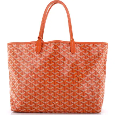 Pre-owned Goyard  Goyard Saint Louis Tote Coated Canvas Pm In Orange