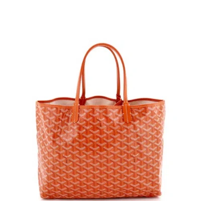 Pre-owned Goyard  Goyard Saint Louis Tote Coated Canvas Pm In Orange