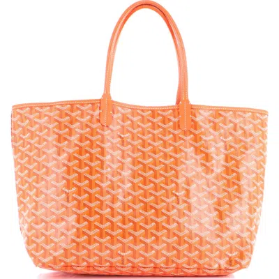 Pre-owned Goyard  Goyard Saint Louis Tote Coated Canvas Pm In Orange