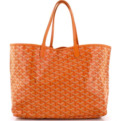 Pre-owned Goyard  Goyard Saint Louis Tote Coated Canvas Pm In Orange