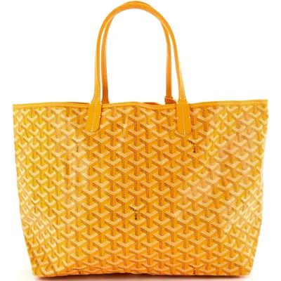 Pre-owned Goyard  Goyard Saint Louis Tote Coated Canvas Pm In Yellow