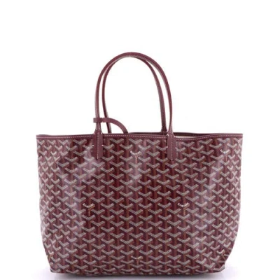Pre-owned Goyard  Goyard Saint Louis Tote Coated Canvas Pm In Red