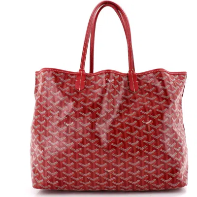 Pre-owned Goyard  Goyard Saint Louis Tote Coated Canvas Pm In Red