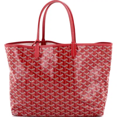 Pre-owned Goyard  Goyard Saint Louis Tote Coated Canvas Pm In Red