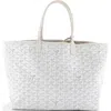 Pre-owned Goyard  Goyard Saint Louis Tote Coated Canvas Pm In White