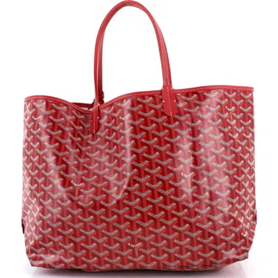 Pre-owned Goyard  Goyard Saint Louis Tote Coated Canvas Pm In White