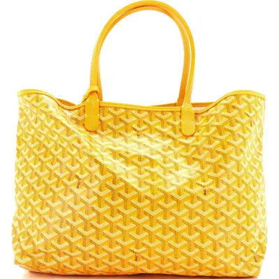Pre-owned Goyard  Goyard Saint Louis Tote Coated Canvas Pm In Yellow
