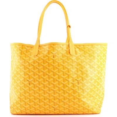 Pre-owned Goyard  Goyard Saint Louis Tote Coated Canvas Pm In Gold