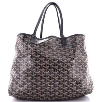Pre-owned Goyard  Goyard Saint Louis Tote Coated Canvas Xxl In Black
