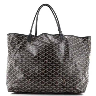 Pre-owned Goyard  Goyard Saint Louis Tote Coated Canvas Xxl In Black