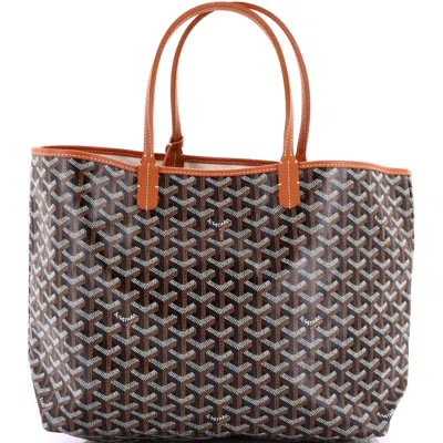 Pre-owned Goyard  Goyard Saint Louis Tote Coated Canvas Xxl In Brown