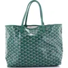 Pre-owned Goyard  Goyard Saint Louis Tote Coated Canvas Xxl In Green