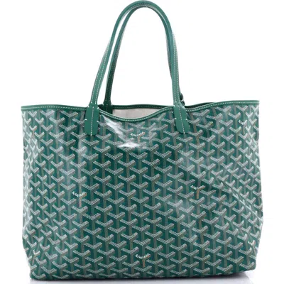 Pre-owned Goyard  Goyard Saint Louis Tote Coated Canvas Xxl In Green