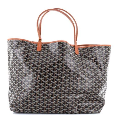 Pre-owned Goyard  Goyard Saint Louis Tote Printed Coated Canvas Gm In Black