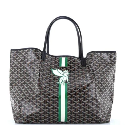 Pre-owned Goyard  Goyard Saint Louis Tote Printed Coated Canvas Gm In Brown