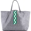 Pre-owned Goyard  Goyard Saint Louis Tote Printed Coated Canvas Gm In Gray
