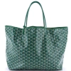 Pre-owned Goyard  Goyard Saint Louis Tote Printed Coated Canvas Gm In Green