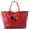 Pre-owned Goyard  Goyard Saint Louis Tote Printed Coated Canvas Gm In Red