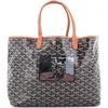 Pre-owned Goyard  Goyard Saint Louis Tote Printed Coated Canvas Pm In Black